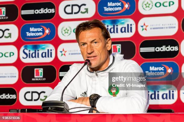 Coach Herve Renard of Morocco during a training session prior to the International friendly match between Morocco and Oezbekistan in Cassablanca on...