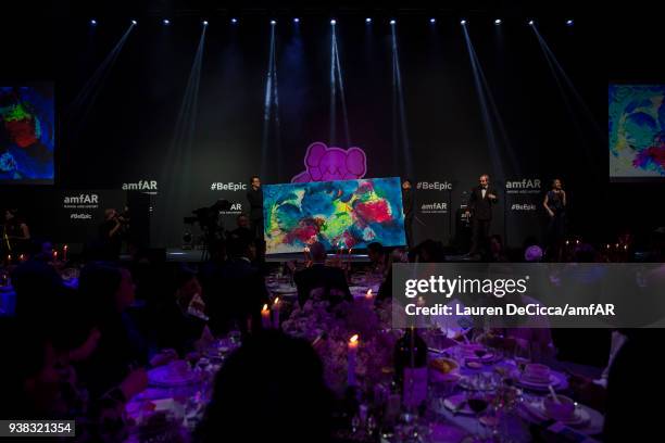 Painting being auctioned at the amfAR Hong Kong annual event on March 26, 2018 in Hong Kong, Hong Kong.