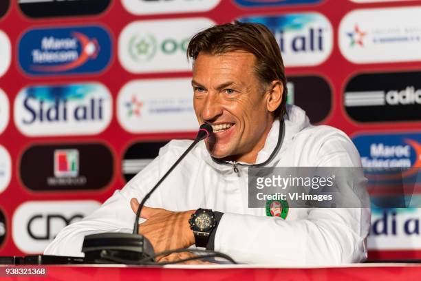 Coach Herve Renard of Morocco during a training session prior to the International friendly match between Morocco and Oezbekistan in Cassablanca on...