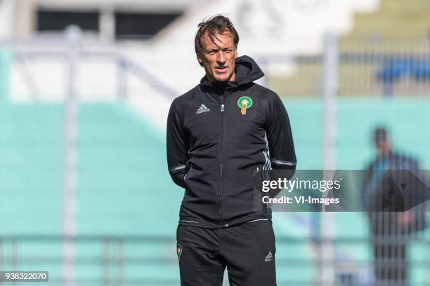 Coach Herve Renard of Morocco during a training session prior to the International friendly match between Morocco and Oezbekistan in Cassablanca on...