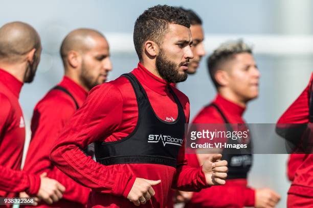 Zakaria Labyad of Morocco during a training session prior to the International friendly match between Morocco and Oezbekistan in Cassablanca on March...