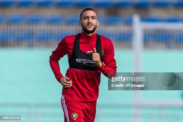 Hakim Ziyech of Morocco during a training session prior to the International friendly match between Morocco and Oezbekistan in Cassablanca on March...