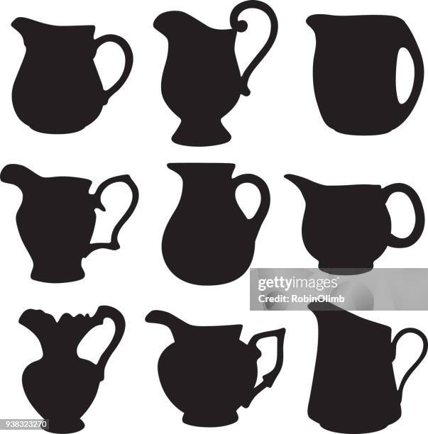 water pitcher silhouettes - jug stock illustrations