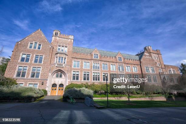 mary gates hall in university of washington campus, wa, usa - seattle in the spring stock pictures, royalty-free photos & images