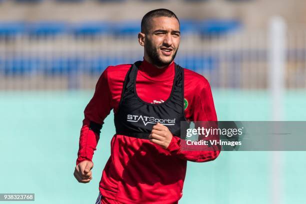 Hakim Ziyech of Morocco during a training session prior to the International friendly match between Morocco and Oezbekistan in Cassablanca on March...