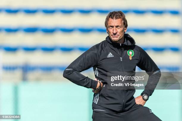 Coach Herve Renard of Morocco during a training session prior to the International friendly match between Morocco and Oezbekistan in Cassablanca on...