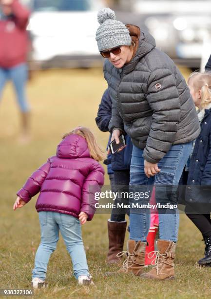 Zara Phillips and Mia Tindall attend the Gatcombe Horse Trials at Gatcombe Park on March 25, 2018 in Stroud, England.