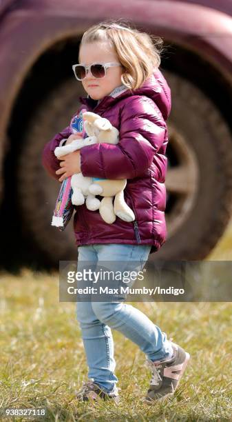 Mia Tindall attends the Gatcombe Horse Trials at Gatcombe Park on March 25, 2018 in Stroud, England.