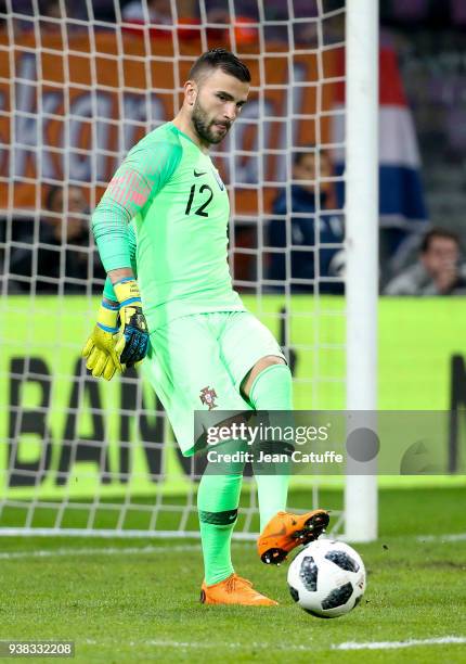 Goalkeeper of Portugal Anthony Lopes during the international friendly match between Portugal and the Netherlands at Stade de Geneve on March 26,...