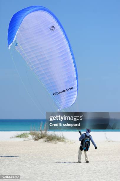powered paragliding training at pensacola beach in florida - motor paraglider stock pictures, royalty-free photos & images