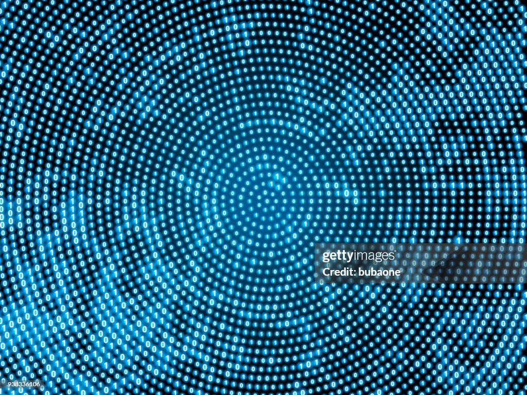 Binary Zero And One Circular Pattern Blue Vector Background High-Res ...