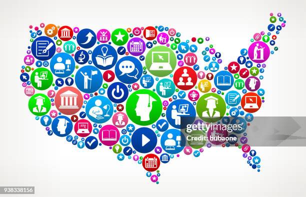 us map college and higher learning vector icon pattern - mouse pointer on screen stock illustrations