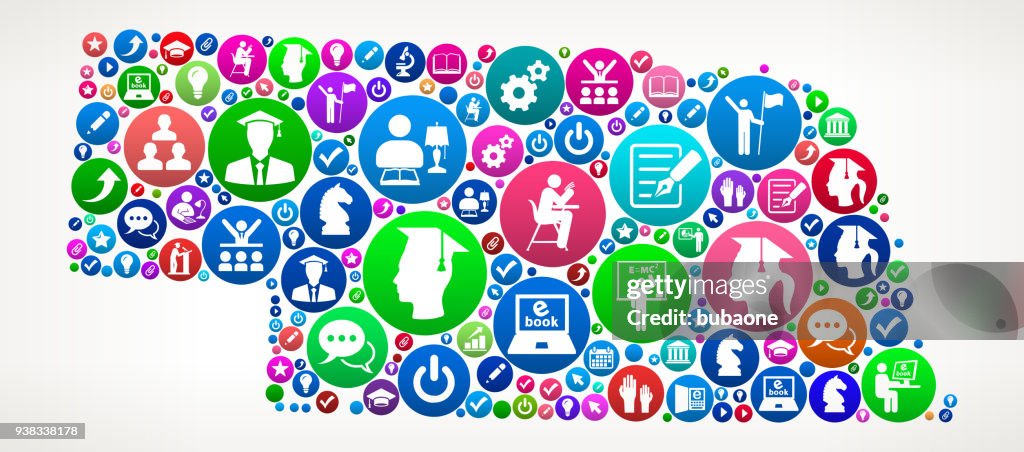 Nebraska College en hoger onderwijs Vector Icon patroon