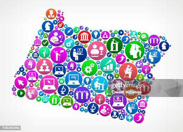 oregon college and higher learning vector icon pattern - mouse pointer on screen stock illustrations