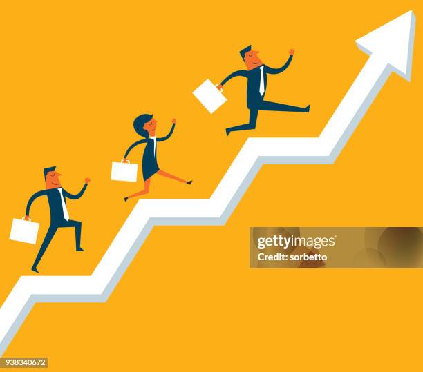 growth business - female rising stock illustrations