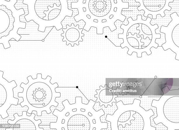 getriebe und zahnräder - zahnrad stock-grafiken, -clipart, -cartoons und -symbole