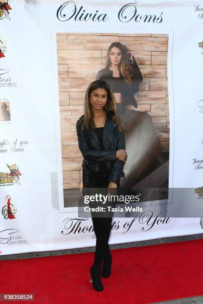 Aliyah Moulden attends Olivia Ooms EP Release Party at The Mint on March 25, 2018 in Los Angeles, California.