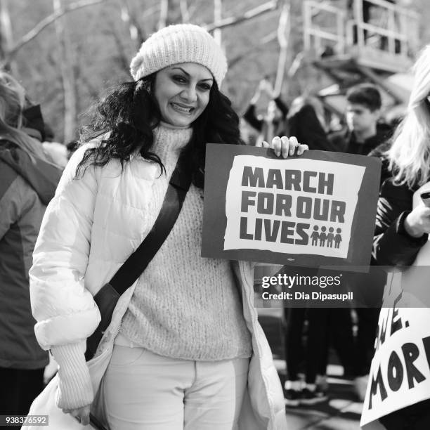 Donna D'Cruz attends "March For Our Lives" on March 24, 2018 in New York City.