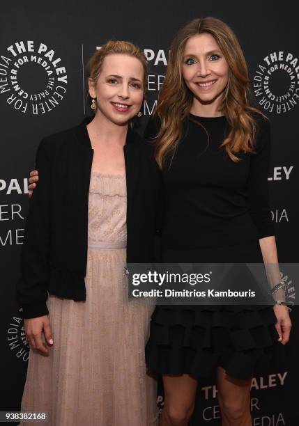 Lecy Goranson and Sarah Chalke attend An Evening With The Cast Of "Roseanne"at The Paley Center for Media on March 26, 2018 in New York City.