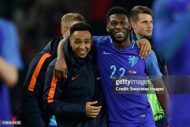 Kenny Tete of Holland, Timothy Fosu Mensah of Holland during the International Friendly match between Portugal v Holland at the Stade de Geneve on...