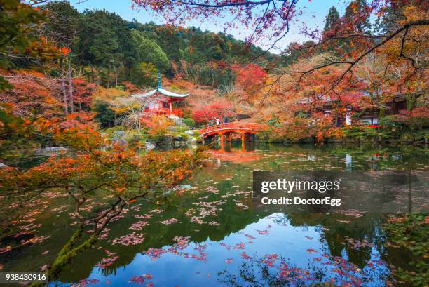 autumn foliage at daigoji temple - daigoji stock pictures, royalty-free photos & images