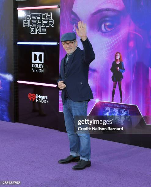 Steven Spielberg attends the Premiere of Warner Bros. Pictures' "Ready Player One" at Dolby Theatre on March 26, 2018 in Hollywood, California.