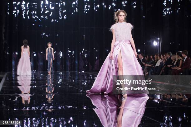 The fashion show presentation of Maison Nicole's Bridal, Evening and Red Carpet 2019 collections at the Palazzo dei Congressi in Rome.