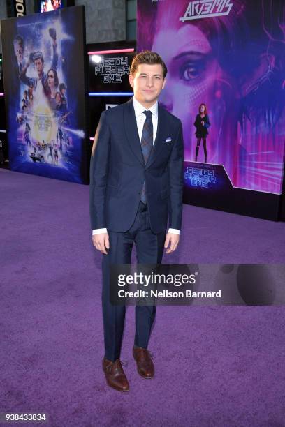 Tye Sheridan attends the Premiere of Warner Bros. Pictures' "Ready Player One" at Dolby Theatre on March 26, 2018 in Hollywood, California.