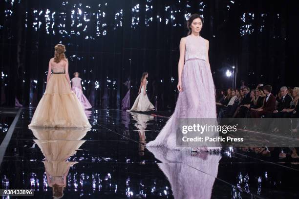 The fashion show presentation of Maison Nicole's Bridal, Evening and Red Carpet 2019 collections at the Palazzo dei Congressi in Rome.