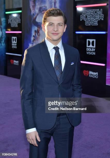 Tye Sheridan attends the Premiere of Warner Bros. Pictures' "Ready Player One" at Dolby Theatre on March 26, 2018 in Hollywood, California.