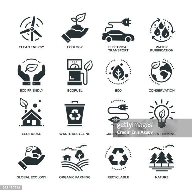 ecology icons - organic farm stock illustrations