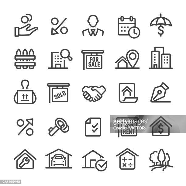 real estate icons - smart line series - home improvement icons stock illustrations