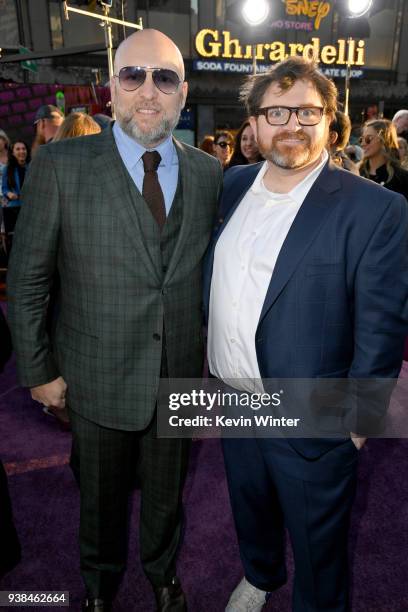 Zak Penn and author Ernest Cline attend the Premiere of Warner Bros. Pictures' "Ready Player One" at Dolby Theatre on March 26, 2018 in Hollywood,...