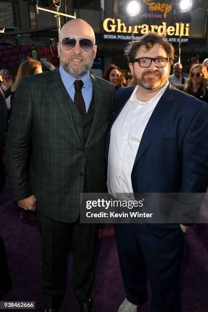 Zak Penn and author Ernest Cline attend the Premiere of Warner Bros. Pictures' "Ready Player One" at Dolby Theatre on March 26, 2018 in Hollywood,...