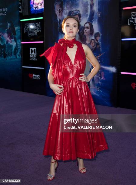 Actress Olivia Cooke attends The Warner Bros Pictures World Premiere of 'Ready Player One' at the Dolby Theater on March 26 in Hollywood, California....