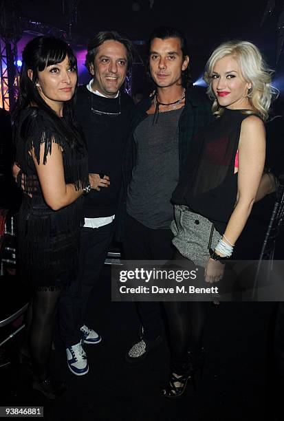 Plaxy Locatelli, Giorgio Locatelli, Gavin Rossdale and Gwen Stefani attends The Berkeley Square Christmas Ball held at Berkeley Square on December 3,...