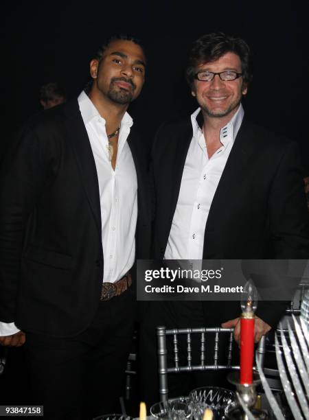 David Haye and Nick Knowles attends The Berkeley Square Christmas Ball held at Berkeley Square on December 3, 2009 in London, England.