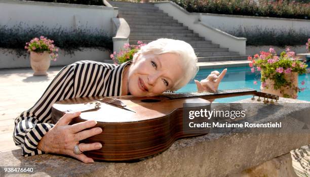 French singer and actress Line Renaud at home, in La Jonchère, at Rueil-Malmaison, France, 26th August 2017