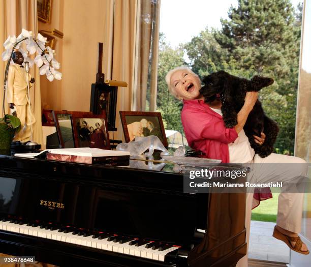 French singer and actress Line Renaud at home, in La Jonchère, at Rueil-Malmaison, France, 26th August 2017