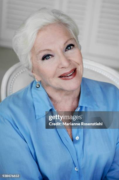 French singer and actress Line Renaud at home, in La Jonchère, at Rueil-Malmaison, France, 26th August 2017