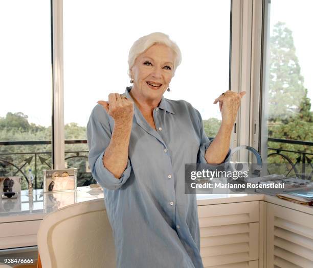 French singer and actress Line Renaud at home, in La Jonchère, at Rueil-Malmaison, France, 26th August 2017