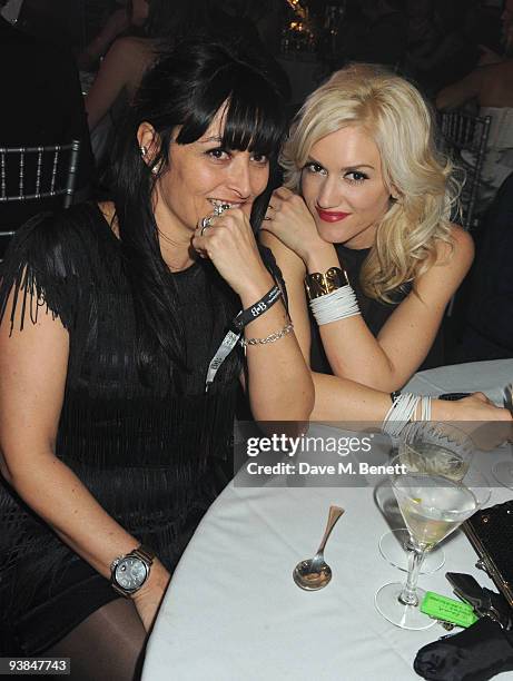 Plaxy Locatelli and Gwen Stefani attends The Berkeley Square Christmas Ball held at Berkeley Square on December 3, 2009 in London, England.