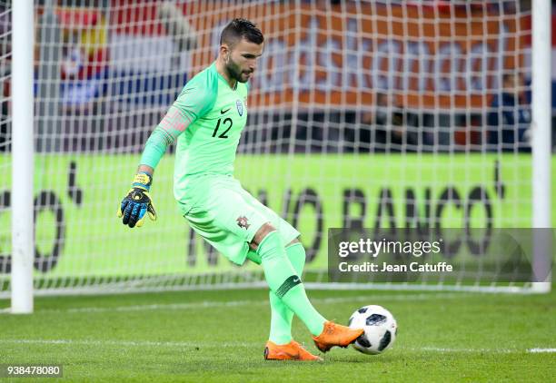 Goalkeeper of Portugal Anthony Lopes during the international friendly match between Portugal and the Netherlands at Stade de Geneve on March 26,...