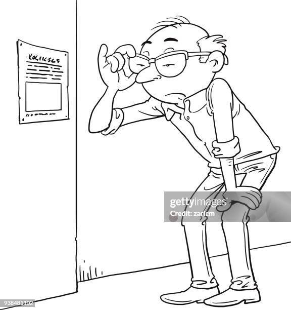 man does not see through glasses - reality stock illustrations