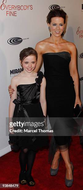 Actress Kate Beckinsale and daughter Lily Mo Sheen attend the Tribeca Institute Benefit Screening of the movie "Everybody's Fine" at Loews Lincoln...