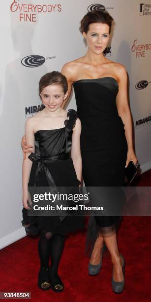 Actress Kate Beckinsale and daughter Lily Mo Sheen attend the Tribeca Institute Benefit Screening of the movie "Everybody's Fine" at Loews Lincoln...