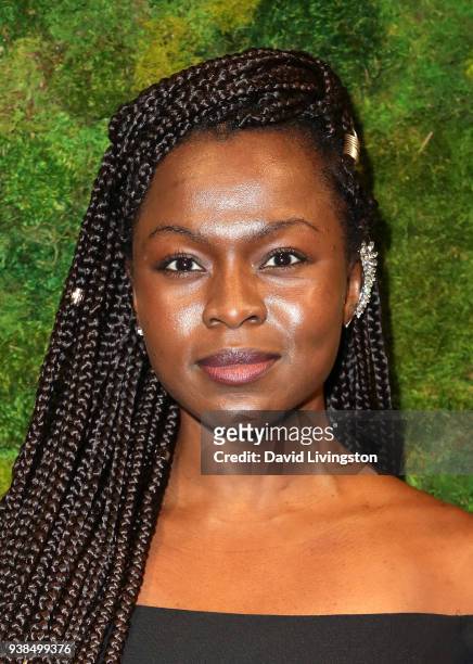 Actress Yetide Badaki attends the Jess Phoenix red carpet fundraiser at IgnitedSpaces on March 26, 2018 in Hollywood, California.