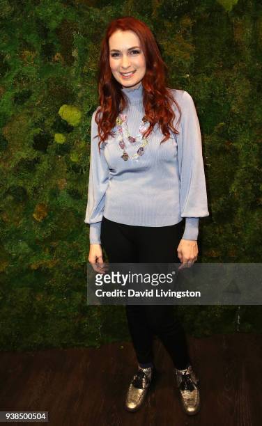 Actress Felicia Day attends the Jess Phoenix red carpet fundraiser at IgnitedSpaces on March 26, 2018 in Hollywood, California.