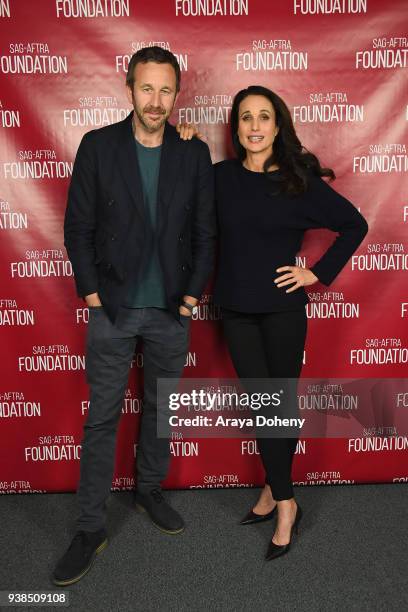 Chris O'Dowd and Andie MacDowell attend the SAG-AFTRA Foundation Conversations Screening of "Love After Love" at SAG-AFTRA Foundation Screening Room...