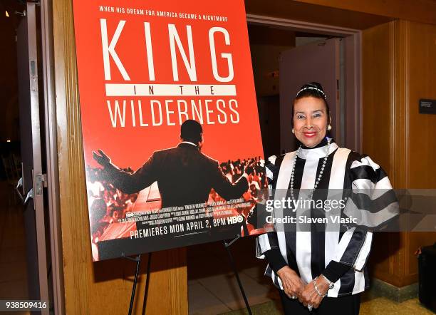 Civil Rights activist Xernona Clayton attends screening of HBO's "King in the Wilderness" on March 26, 2018 in New York City.